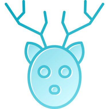 Mavi gözlü şirin çizgi film geyiği kafası.