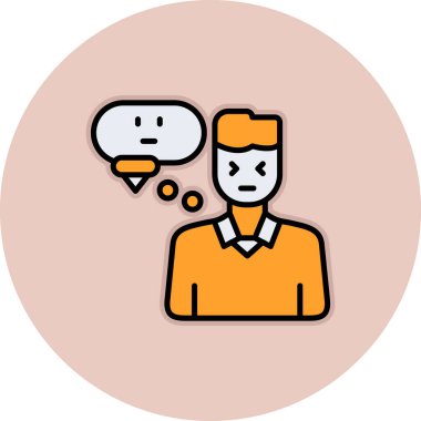 Kabarcık ikonlu erkek ve dişi avatarın vektör çizimi