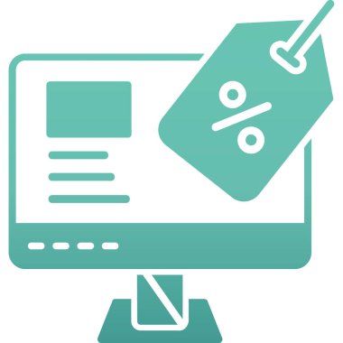 İndirim simgesi, vektör illüstrasyonu