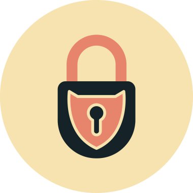 Kilit simgesinin vektör illüstrasyonu