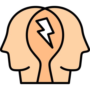 Beyin. Web simgesi basit illüstrasyon