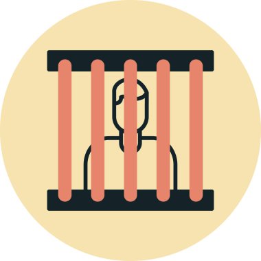 Hapishane. Web simgesi basit illüstrasyon