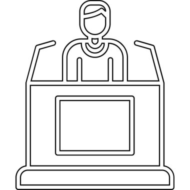 İş adamı bilgisayar masasında oturuyor.