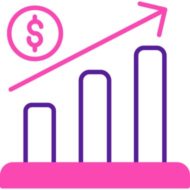 Büyüme grafik vektör simgesi