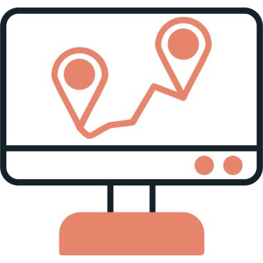 konum. Web simgesi basit illüstrasyon