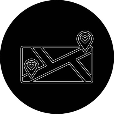 Bir harita simgesinin vektör illüstrasyonu