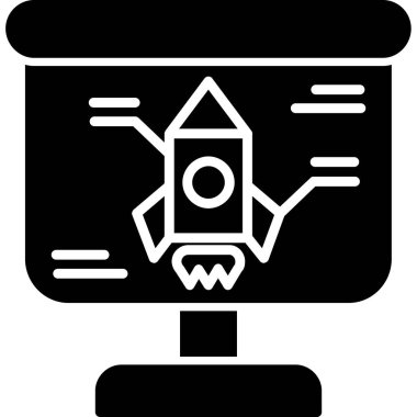 roket simgesi, vektör illüstrasyonu