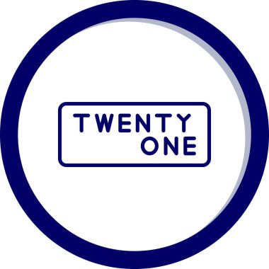 22 ve ikon. Beyaz arkaplanda izole edilmiş web tasarımı için 22 ve vektör simgesinin basit çizimi