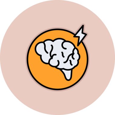 Beyin. Web simgesi basit illüstrasyon