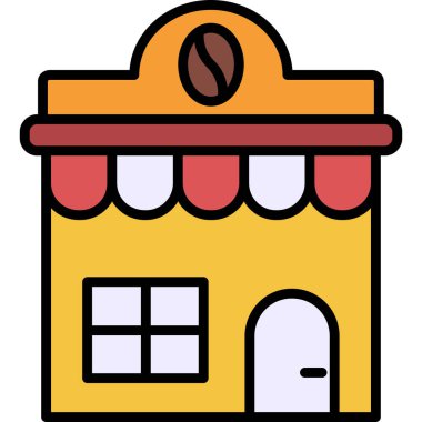 dükkan simgesi ve vektör illüstrasyonu beyaz arkaplanda izole edildi