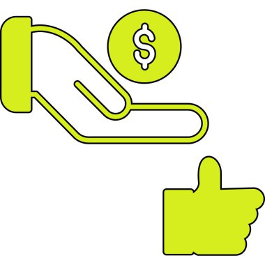 Dolar sembolü vektör dizaynına sahip el