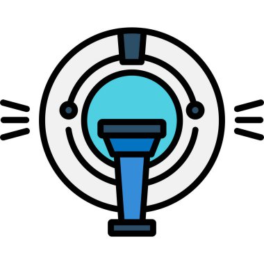 Uydu anten simgesi renk ana hatları vektörü