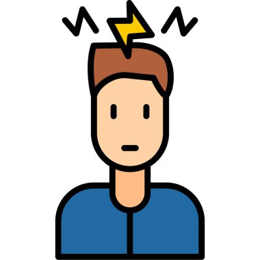 Yıldırımlı ve kafası olan genç adam.