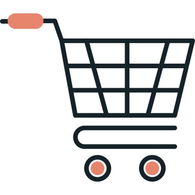 Alışveriş sepeti ikon vektör illüstrasyon tasarımlı el arabası