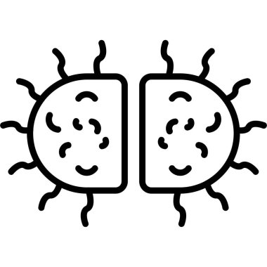 Virüs bakteri çizgi simgesi