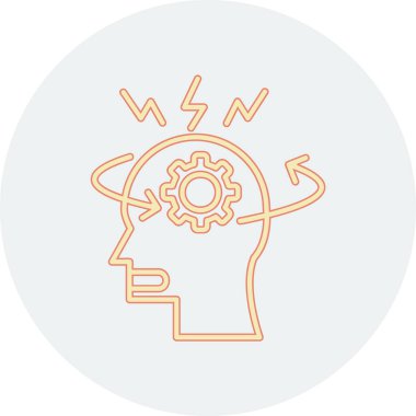 Beyin simgesinin vektör illüstrasyonu