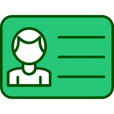 Kimlik kartı simgesi, vektör illüstrasyonu