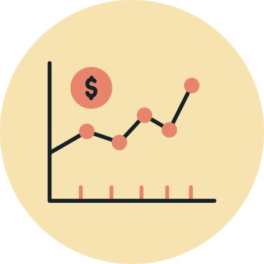 Finansal büyüme eğilimini gösteren çizgi grafiği