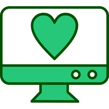 Kalp. Web simgesi basit illüstrasyon