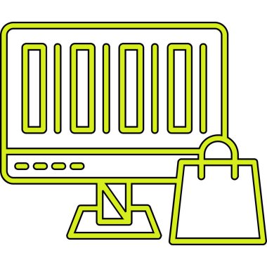 Alışveriş arabası ikon vektör illüstrasyonu