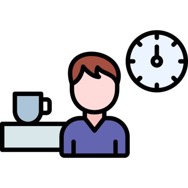 Kahve fincanı simgesi renk ana hatları vektörü