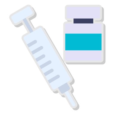 Tıbbi şırınga ikonu. Web için şırınga vektör simgesinin düz çizimi