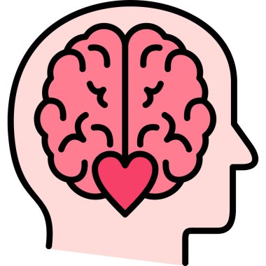 Beyin zihin simgesi - ana hatlar biçiminde