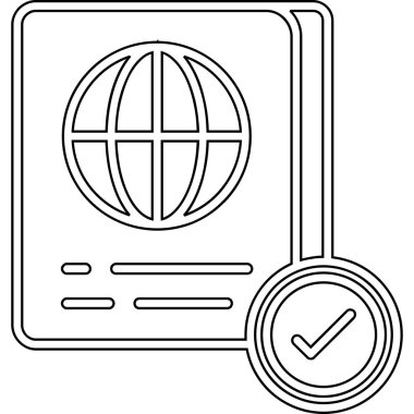 Pasaport simgesi, vektör resimleme