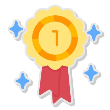 Madalya ikon vektör illüstrasyonu