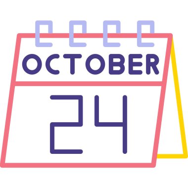 Ekim 24 - Takvim simgesi - takvim günü vektörü