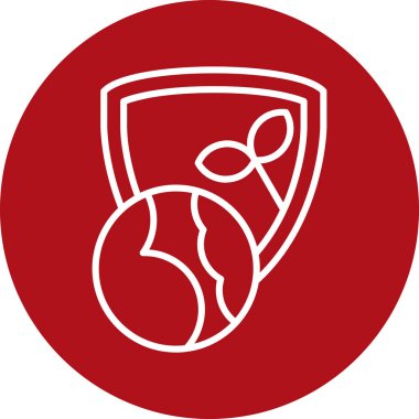 Bir kırmızı kalkan simgesinin vektör illüstrasyonu