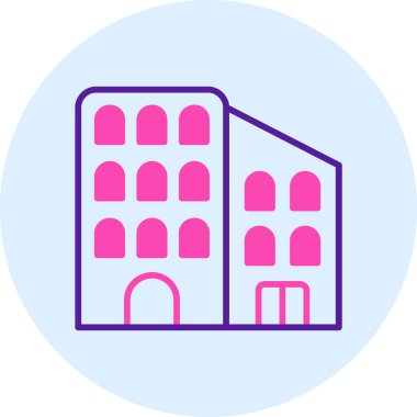 Bina. Web simgesi basit illüstrasyon