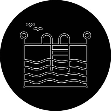 Bir havuz simgesinin vektör illüstrasyonu