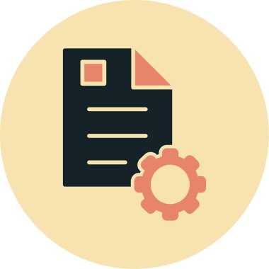 Ayarları temsil eden belge ve dişli simgesi