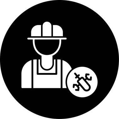 Bir işçi simgesinin vektör illüstrasyonu