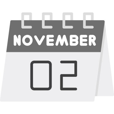 Siyah takvim ve Kasım 'da yazılmış yazı. vektör illüstrasyonu