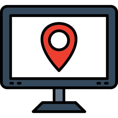 Harita iğne simgesi. Web için konum vektör simgelerinin basit illüstrasyonu