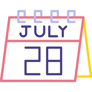 Temmuz 'un 23' üncü günü ikonu, Temmuz takviminin takvim ikonu. vektör illüstrasyonu