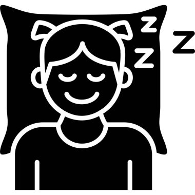 kız uyku ikonu