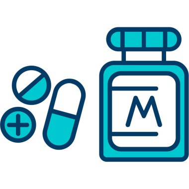 Haplar ve uyuşturucu ikonu. vektör illüstrasyonu