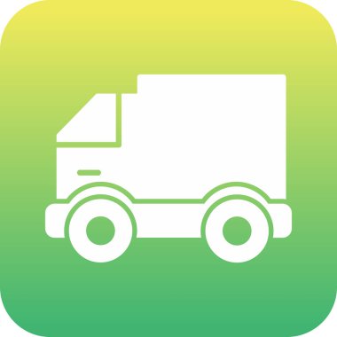 Basit beyaz teslimat kamyonu simgesi