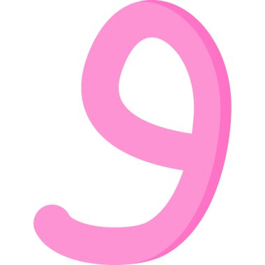 Pembe numara 9, vektör çizimi