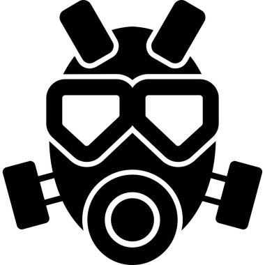 Gaz maskesi. Basit resimleme