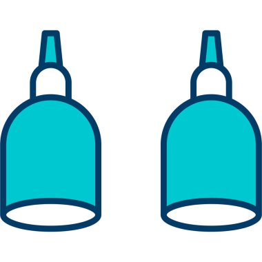 Beyaz arka planda mavi ve beyaz çizgili resim silindiri ikonu izole edildi. vektör.