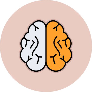 beyin ikonu vektör illüstrasyonu