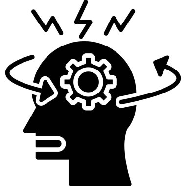 Beyin düşünme simgesi ana hatlarıyla