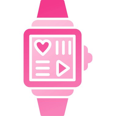 akıllı twatch simgesi olan kalp, basit biçim