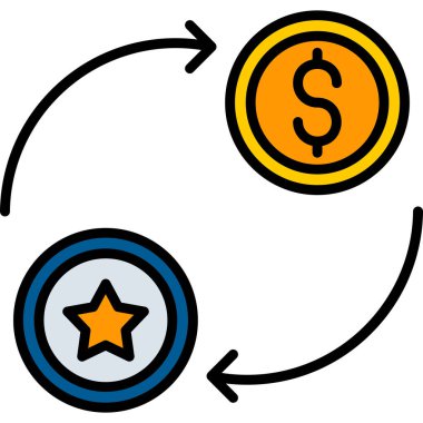 Dolar. Web simgesi basit illüstrasyon