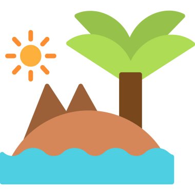 Yaz tatili plaj ikonu düz stil