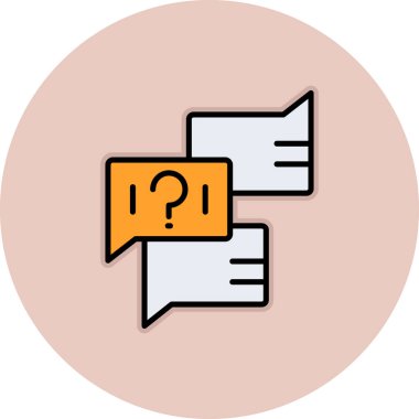 Konuşma balonu vektör çizimi ile soru işareti